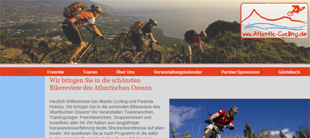 Die Website von Atlantic Cycling