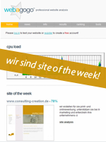 Wir wurden von webagogo.be zur "site of the week" gewählt!